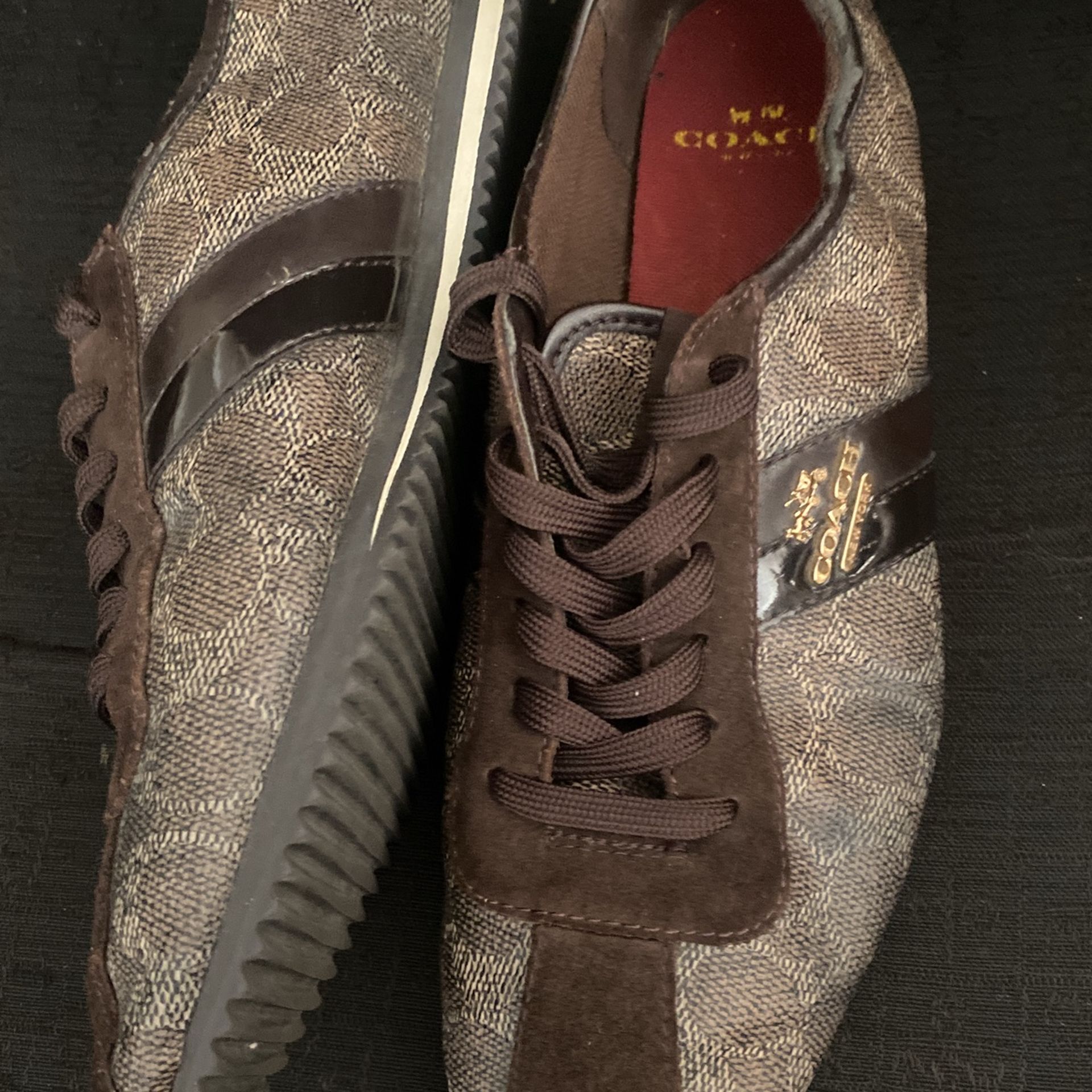Coach Ladies Brown Leather Ivy Trainers Sneakers Size 10 - photo 5