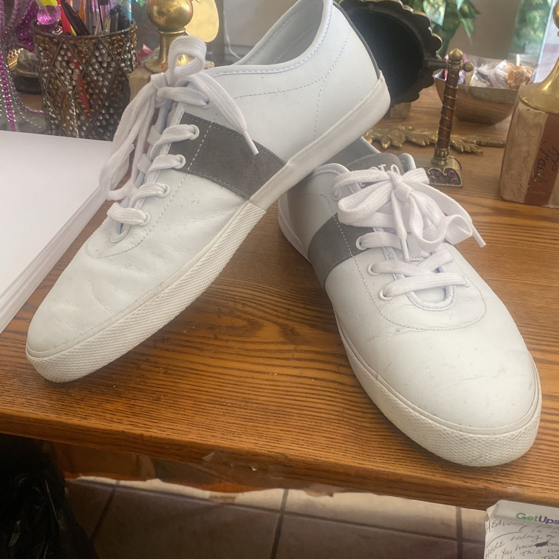 Men Polo Ralph Lauren White Sneakers Size 12 D