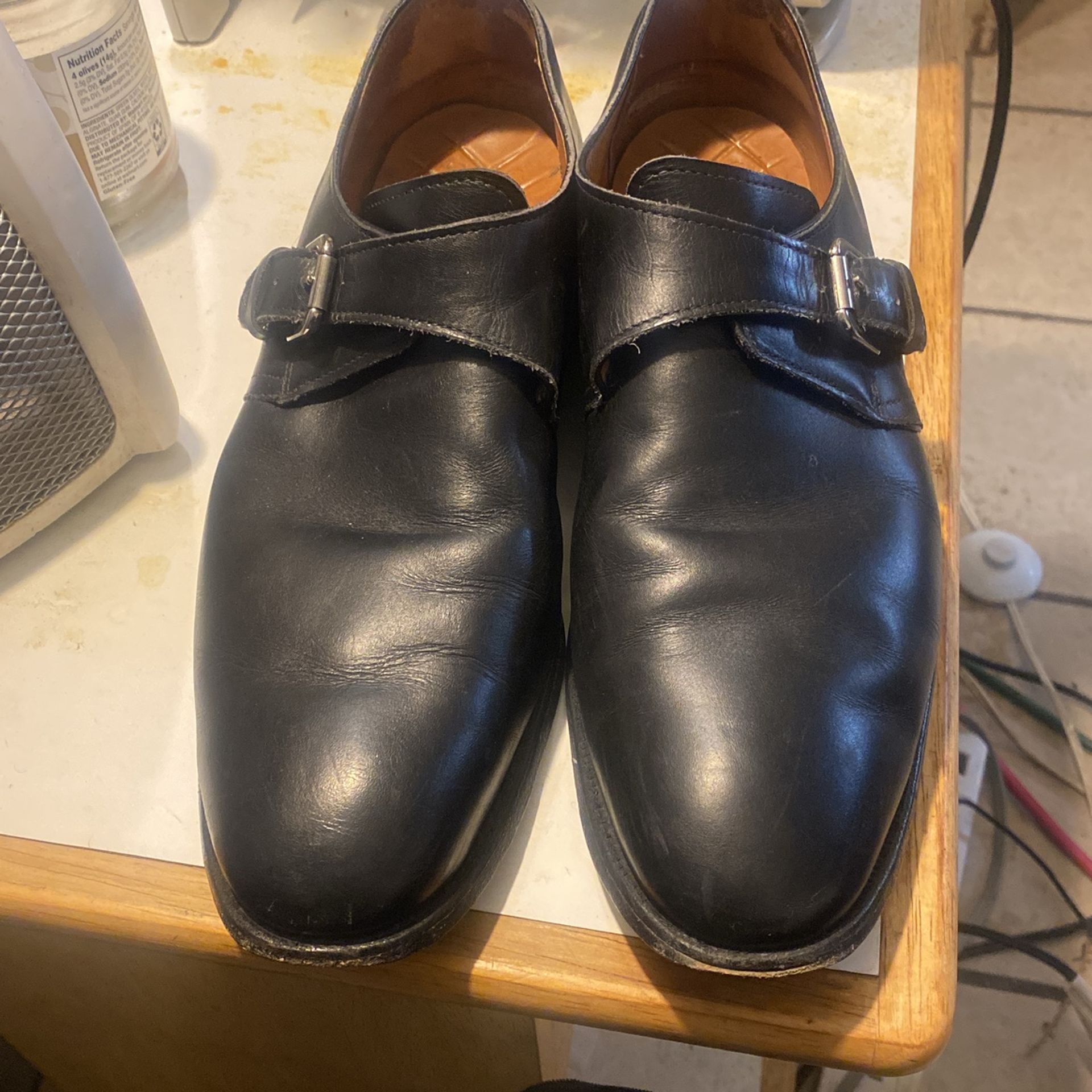 Men Allen Edmonds Warwick Black Leather Shoes Sz 10 D