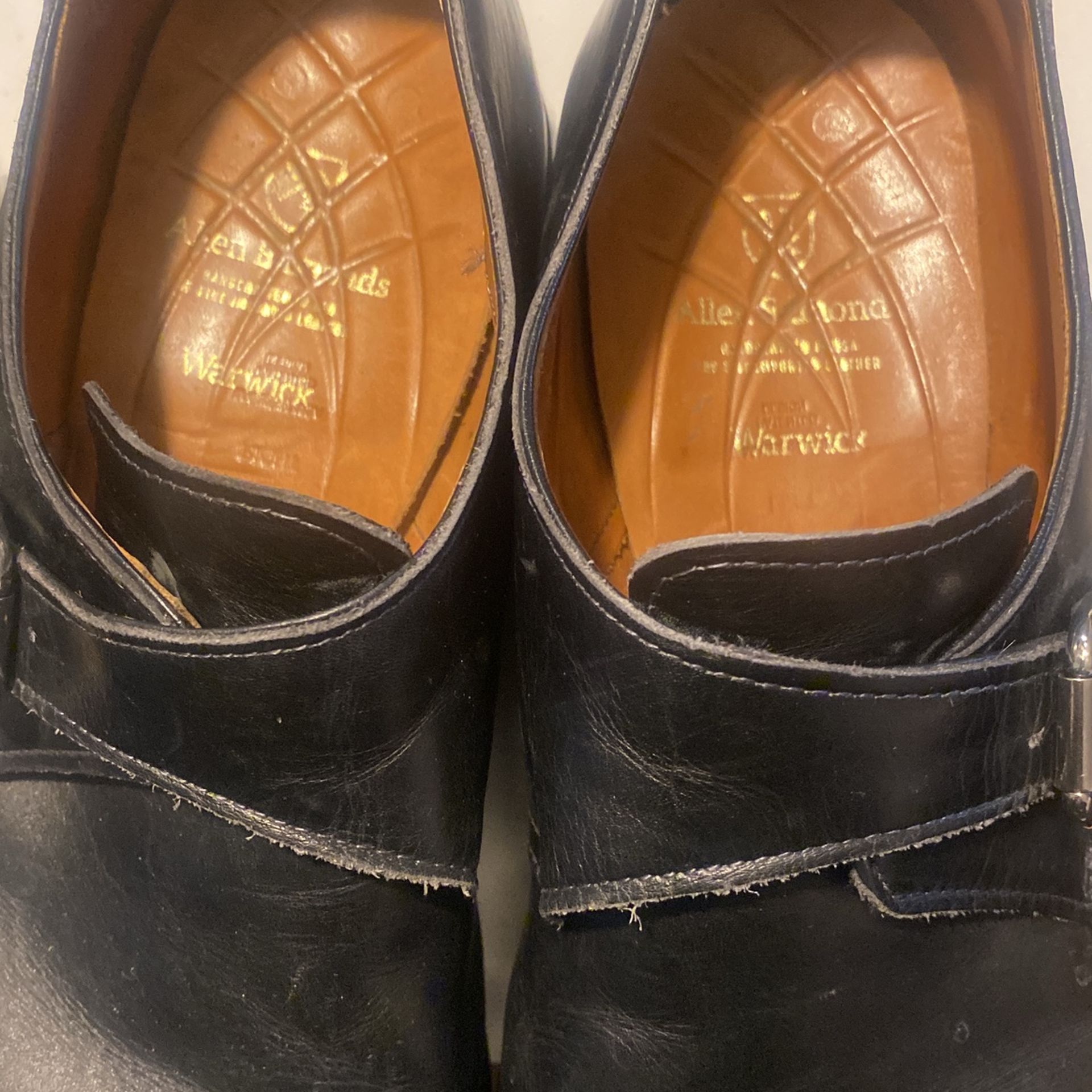 Men Allen Edmonds Warwick Black Leather Shoes Sz 10 D - photo 4