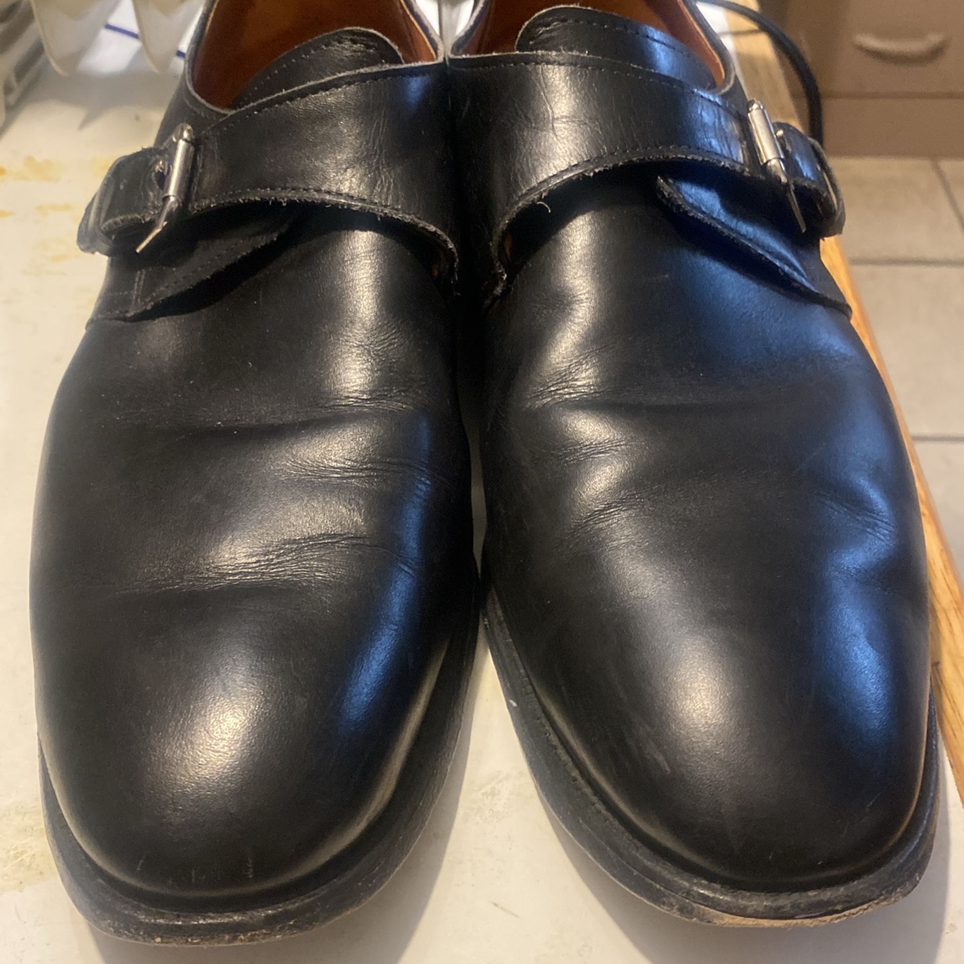 Men Allen Edmonds Warwick Black Leather Shoes Sz 10 D - photo 5