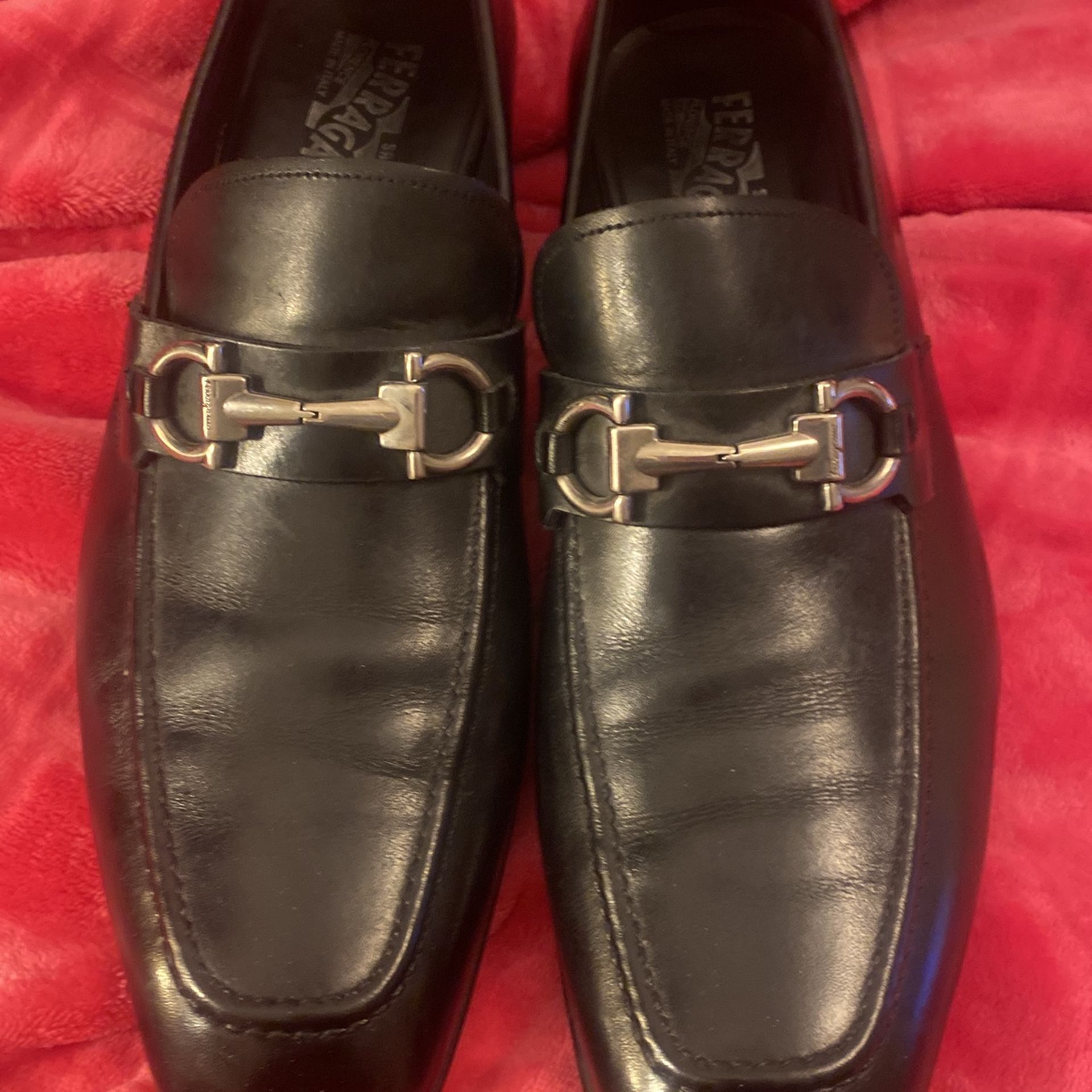Men's Salvatore Ferragamo Black Leather Loafers Size 11 - photo 2