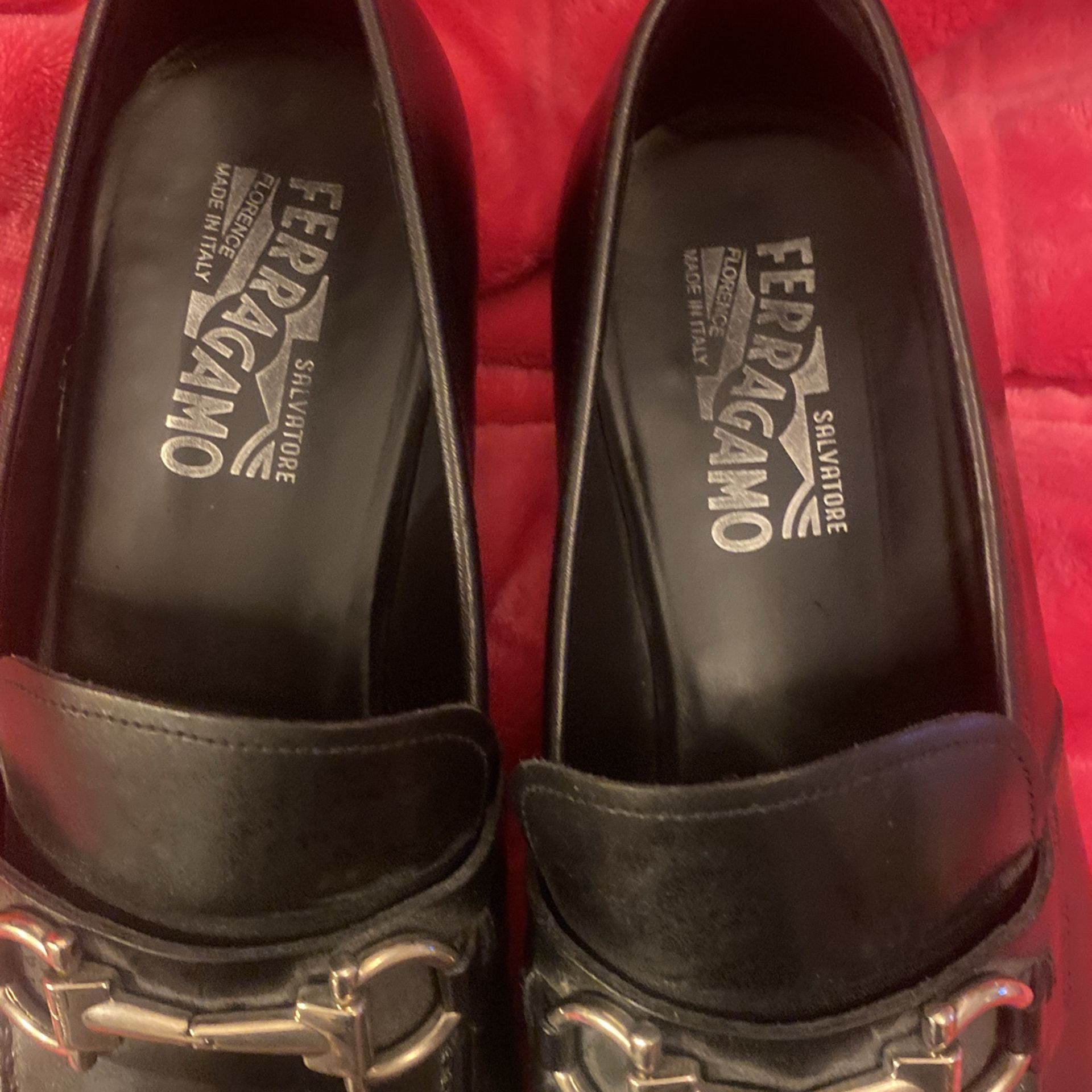 Men's Salvatore Ferragamo Black Leather Loafers Size 11 - photo 3