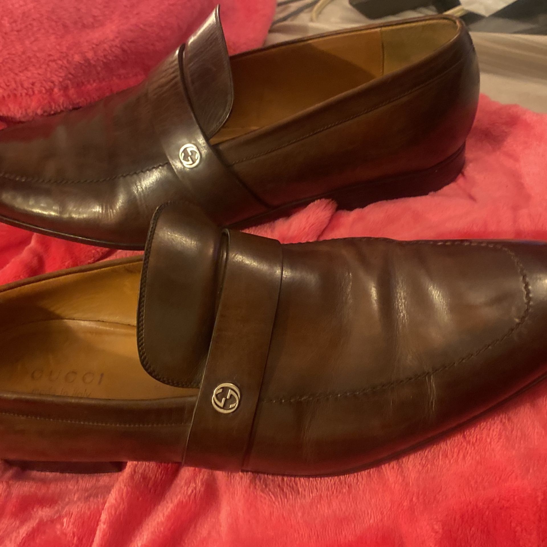 Men’s Gucci Shoes Brown Leather Loafers Dress Shoes Sz 11.5 - photo 3