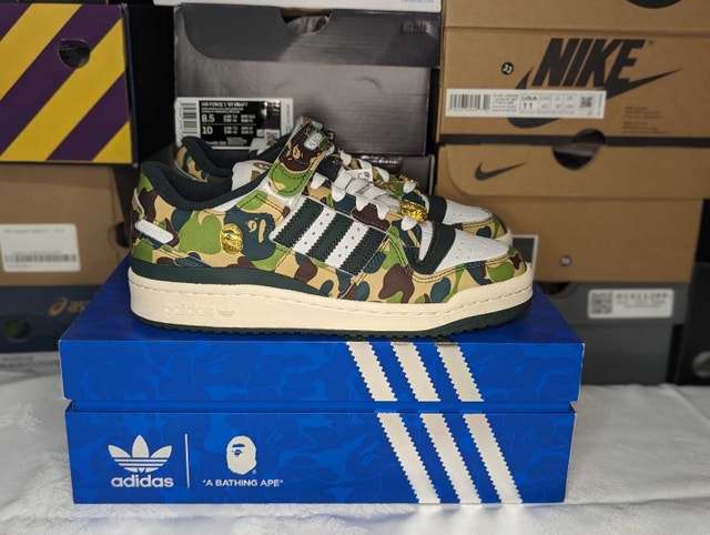DS Adidas x Bape "30th Anni. Green Camo" Forum 84 Low - Sz 5.5