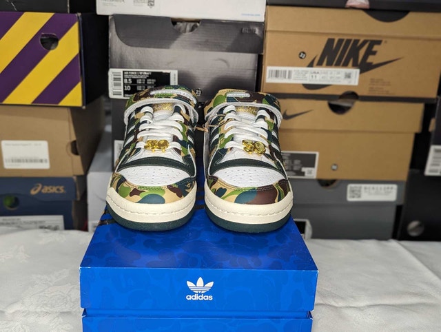 DS Adidas x Bape "30th Anni. Green Camo" Forum 84 Low - Sz 5.5 - photo 2