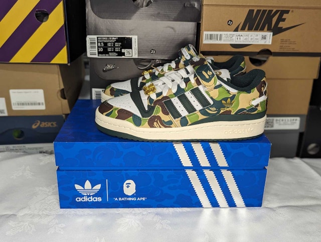 DS Adidas x Bape "30th Anni. Green Camo" Forum 84 Low - Sz 5.5 - photo 3