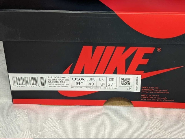 DS Jordan "UNC" 1 OG High (2015) - Size 9.5 - photo 4
