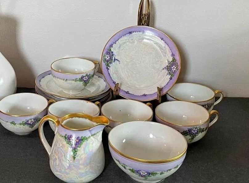 1920 Signed Hand Painted Nippon Luster Tea Set