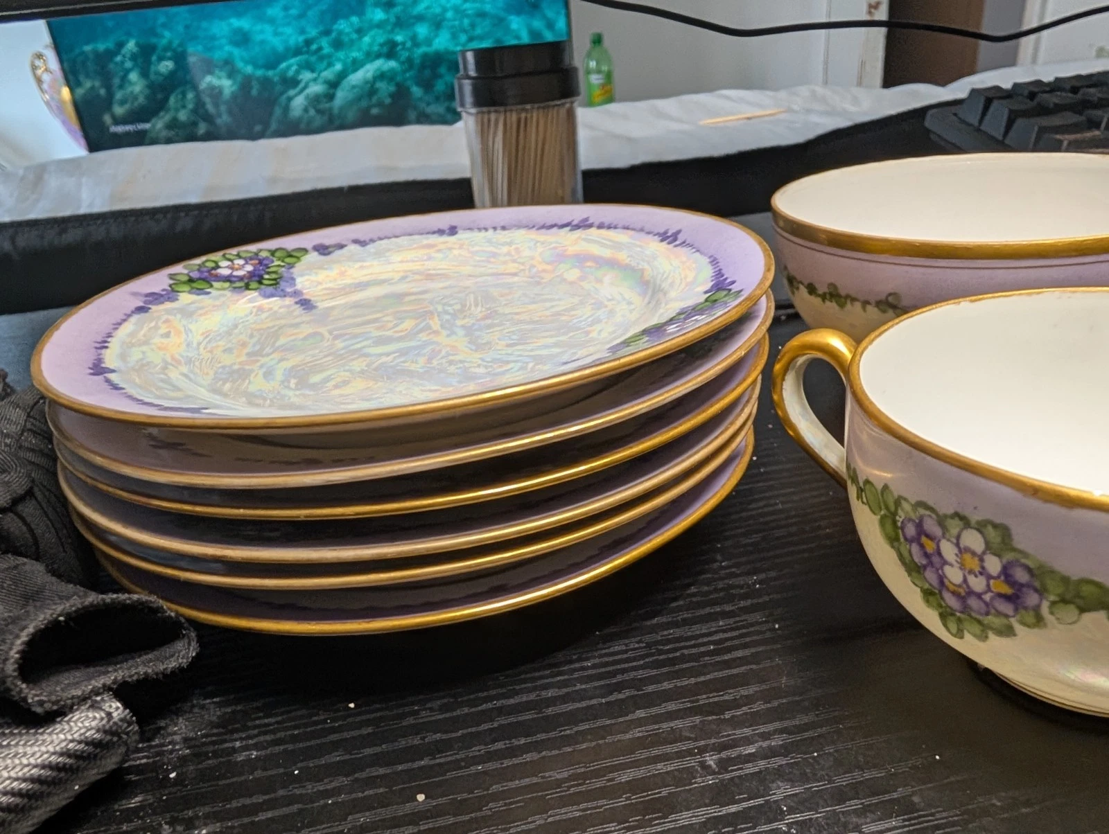 1920 Signed Hand Painted Nippon Luster Tea Set - photo 5