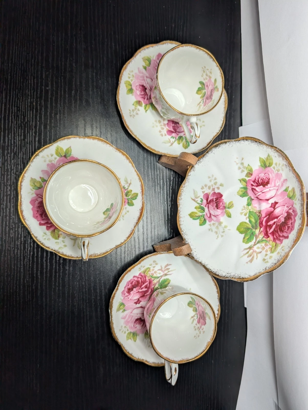 6 Pc Royal Albert American Beauty Mug & Saucer Set - 1920 - photo 4