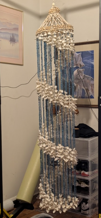 1970s Waterfall Seashell Chandelier