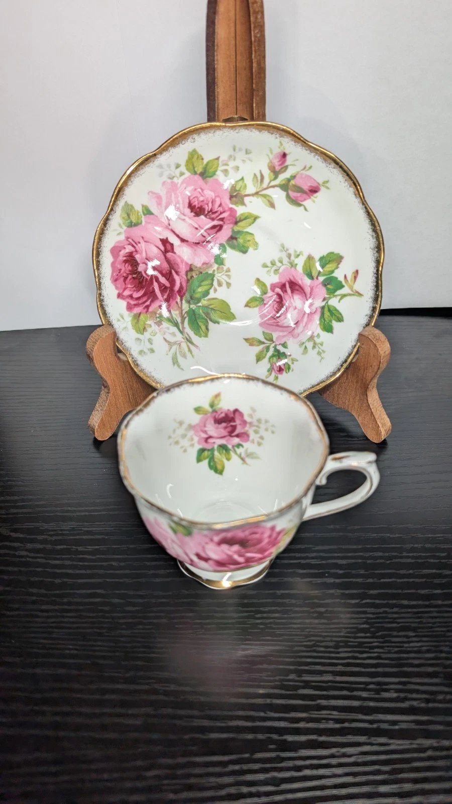 Antique Royal Albert American Beauty Cup and Saucer - photo 3