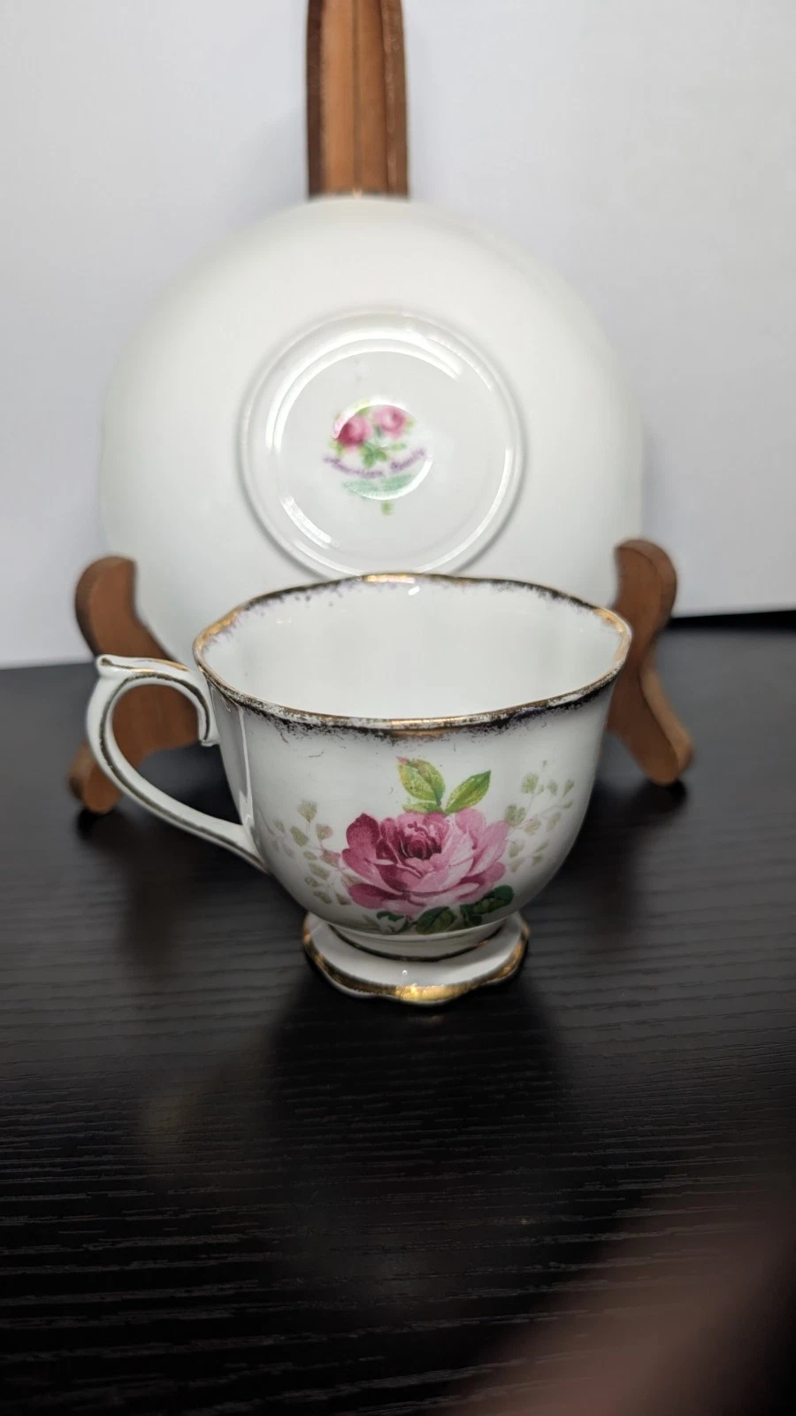 Antique Royal Albert American Beauty Cup and Saucer - photo 4