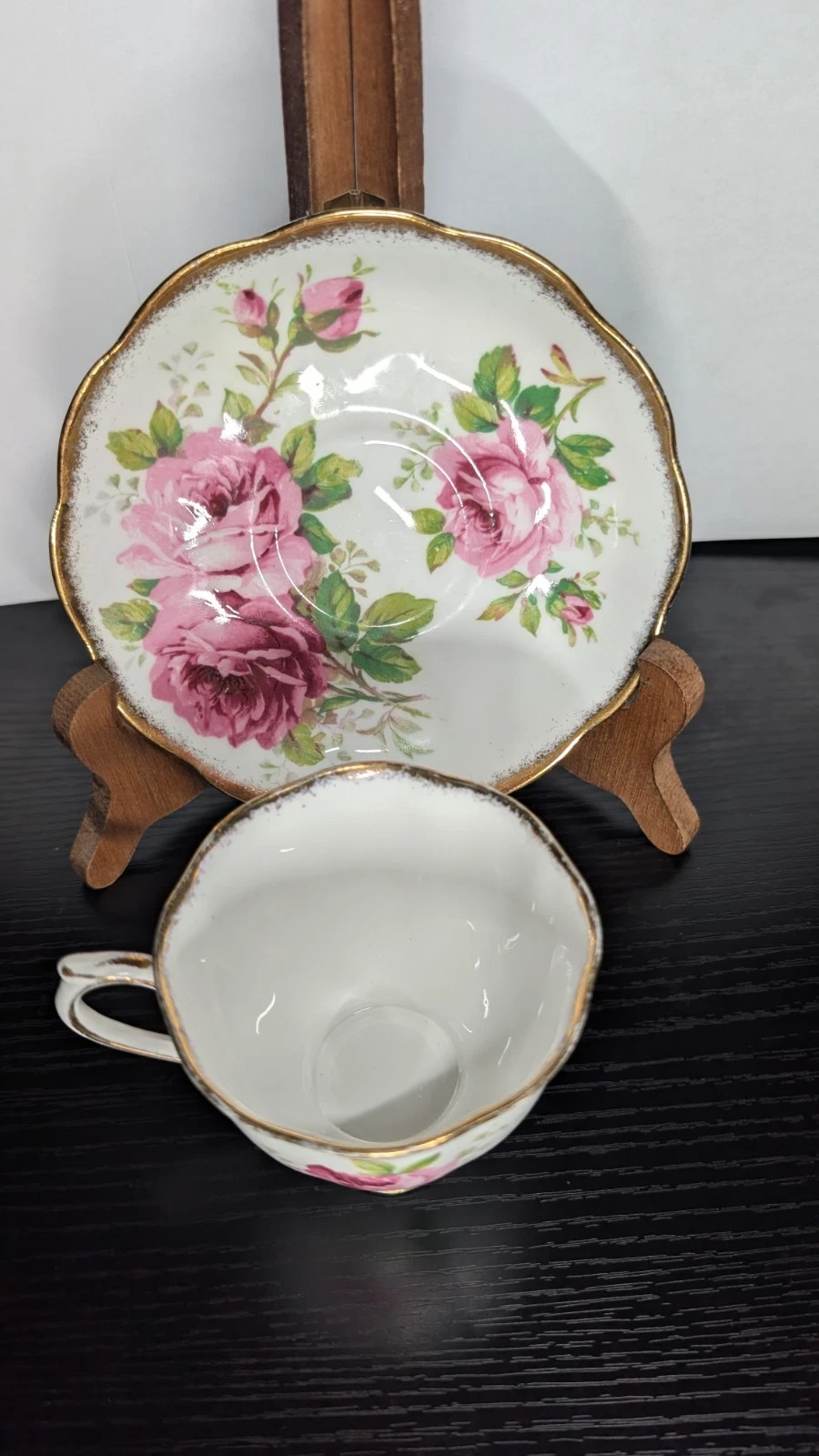 Antique Royal Albert American Beauty Cup and Saucer - photo 5
