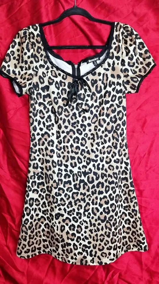 Vintage Horoscopez Leopard Cheetah Print Mini Dress