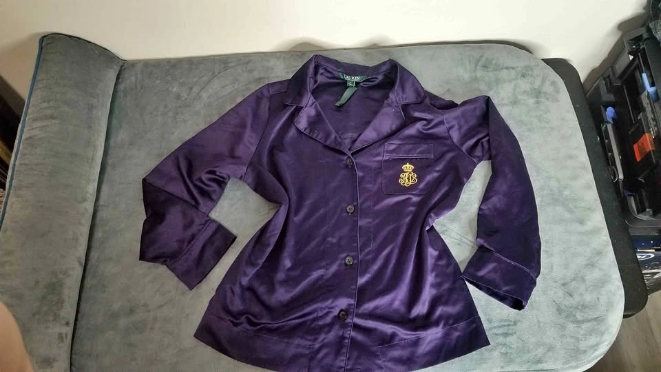 LAUREN Ralph Lauren Purple Satin Pajama Top