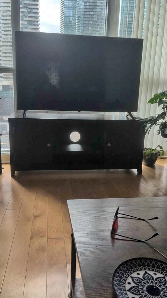 Solid Wood Home Theatre and TV Stand - Dark Cherry