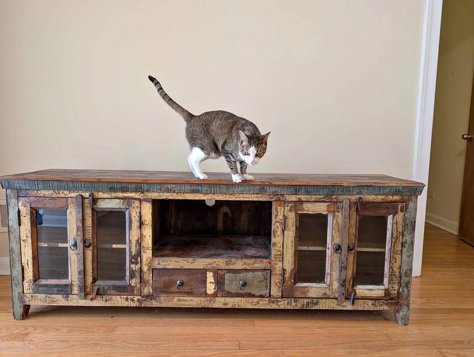 Solid Reclaimed Wood Media Console / TV Stand
