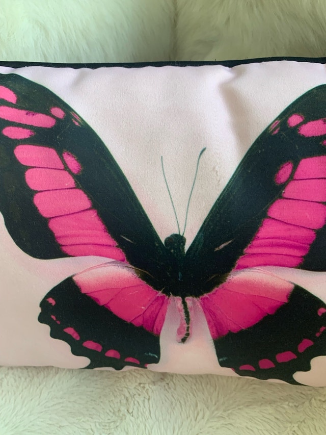 Designer Silk Pillow - Modern Retro Butterfly - photo 2