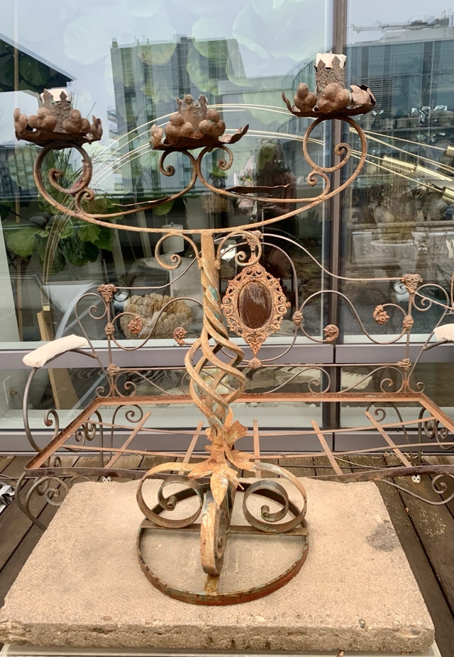 Candelabra antique vintage retro wrought iron Gothic indoor outd