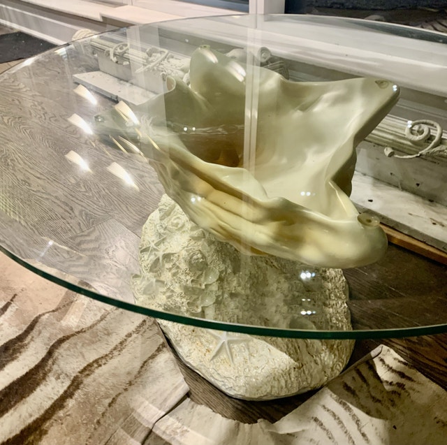 Sea Shell BEACH BOHO table beach boho retro vintage - photo 3