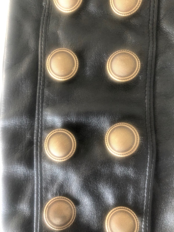 Long leather gloves new cashmere lined brass metal detail Holt R