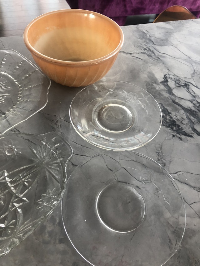 Antique Vintage Lead Crystal Cut Glass Bowls, Plates, Dishes - photo 2
