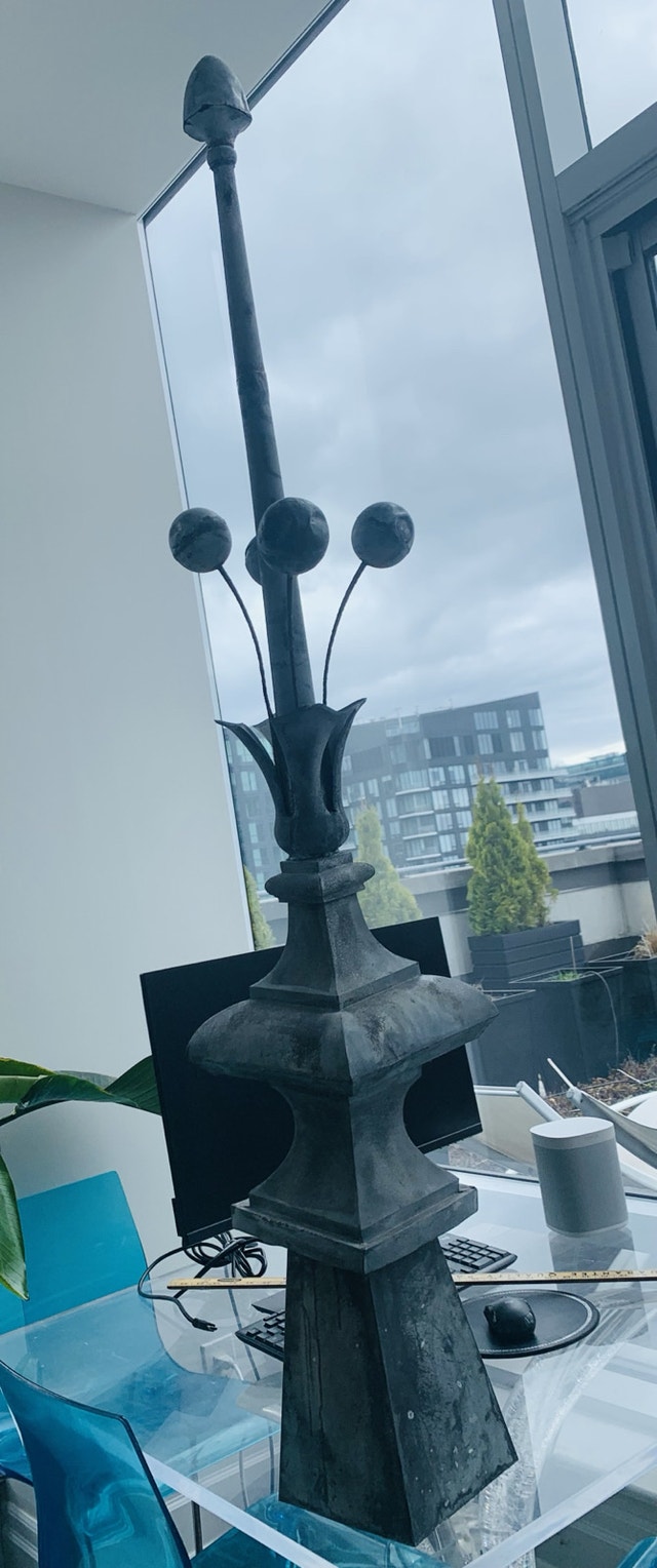 VICTORIAN Antique zinc, tin, roof, peak decor restored - photo 3