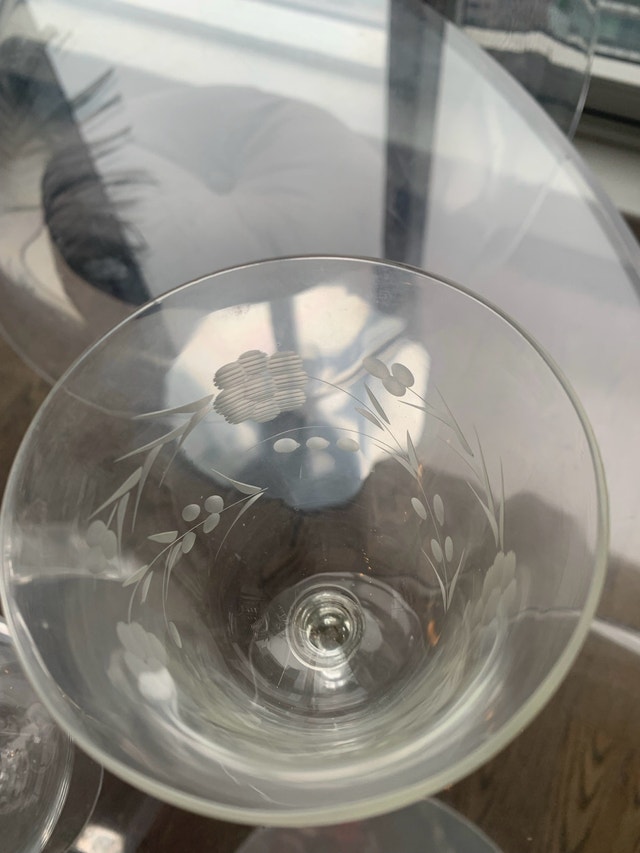 Antique vintage crystal wine glasses brandy sniffers - photo 3