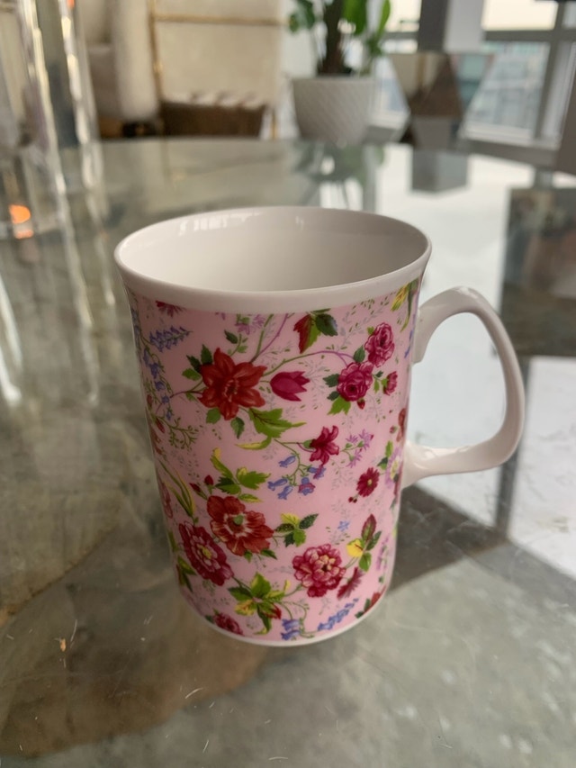 China Teacup Coffee Cup - Bone China, Floral Victorian Retro