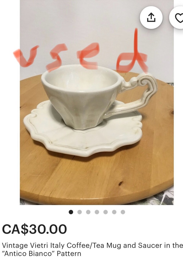 VIETRI Tea, Coffee Cups, and Sugar Bowl - photo 5