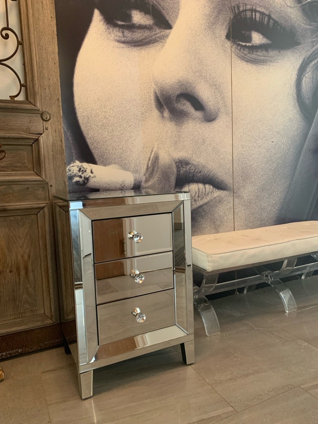 Mirrored Cabinet 3 Drawer Dresser Full Size - photo 2