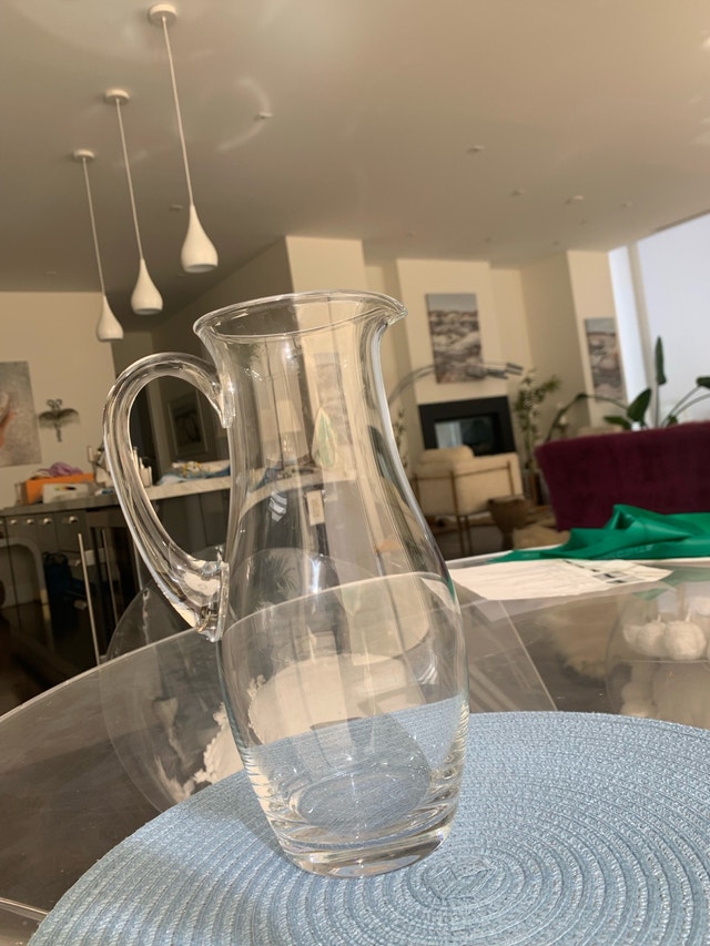 Fine Glass Water Pitcher, Carafe - Deluxe Quality