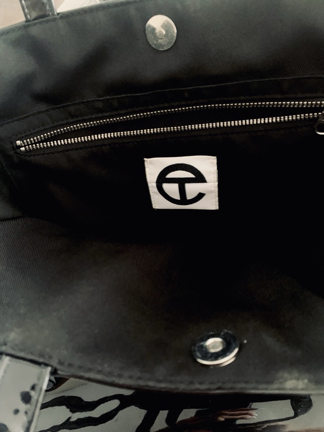 TELFAR purse, New black patent tote TF102, M - photo 3