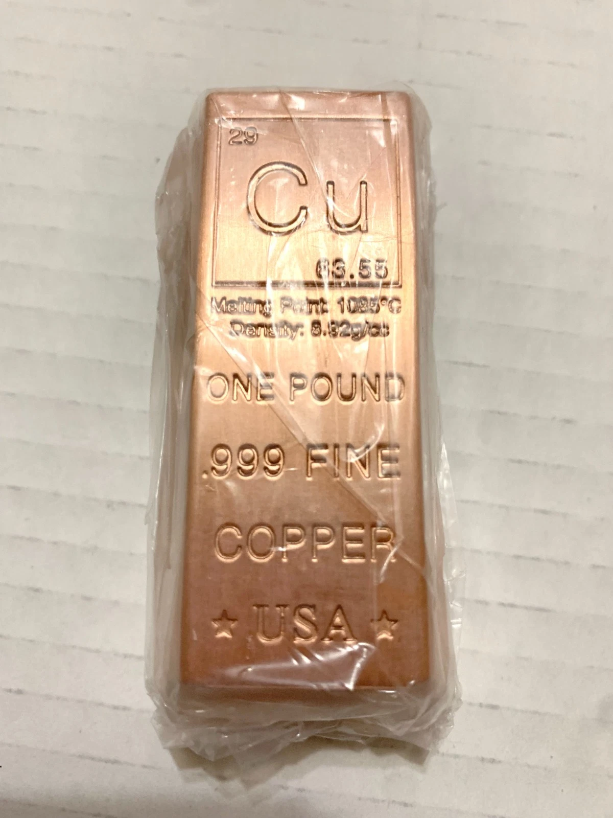 1 Fine Copper .999 1 lb Bar - photo 4