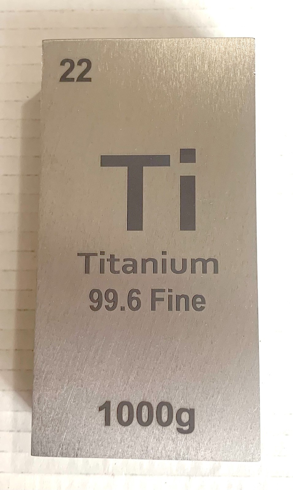 Titanium 99.6 Fine 1000g Bar