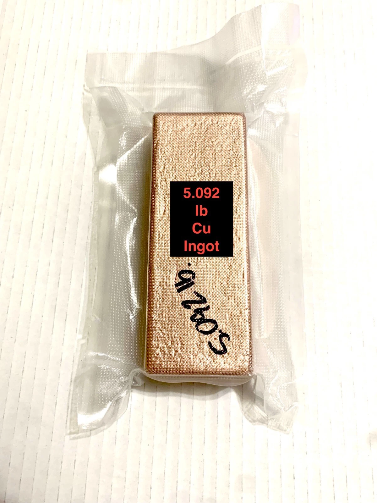 5 lb 1.8 oz Copper Ingot - photo 2