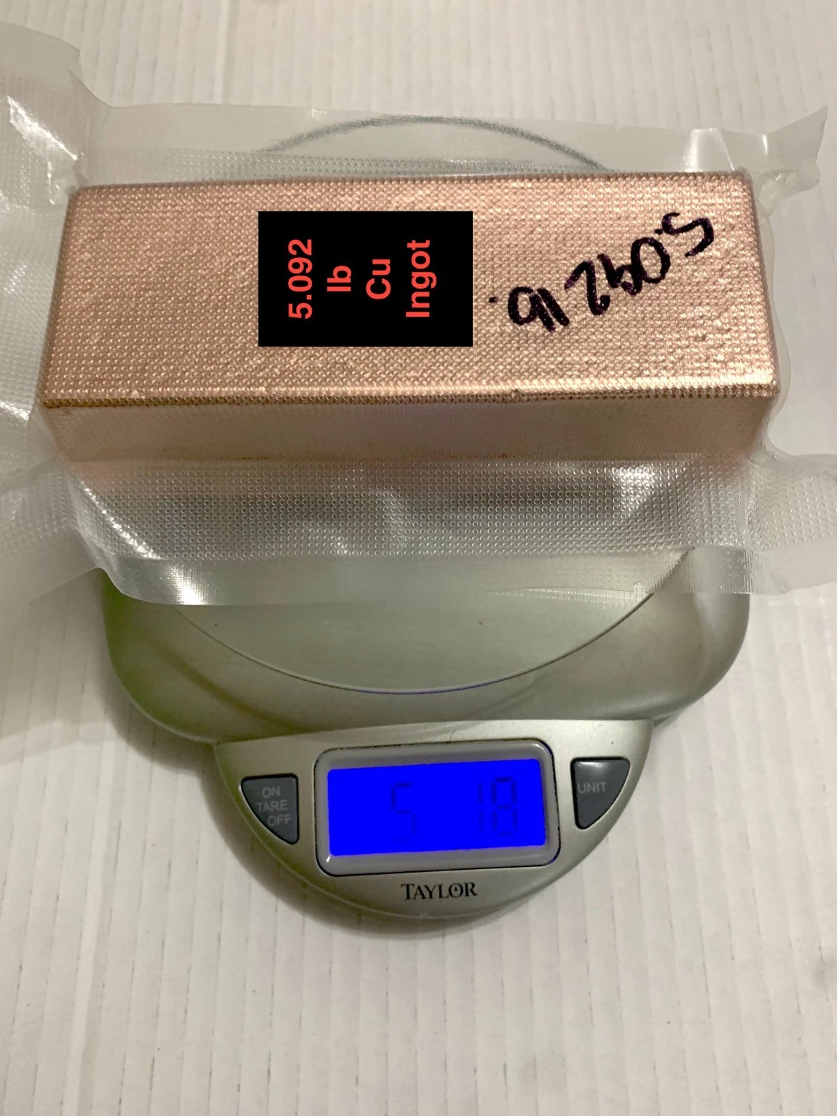 5 lb 1.8 oz Copper Ingot - photo 3