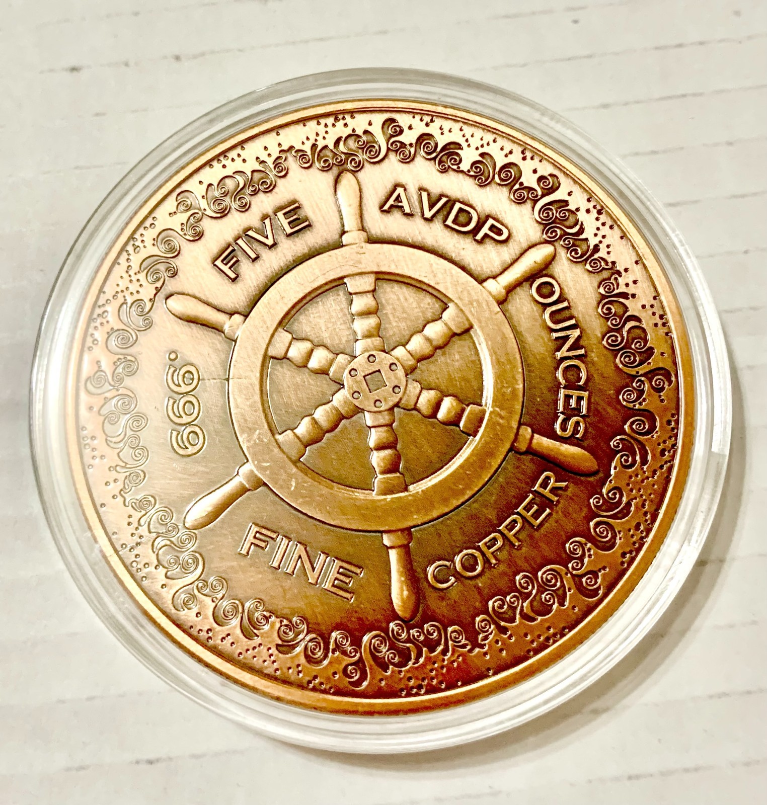 5 oz .999 Fine Copper "Kraken" Round - photo 2