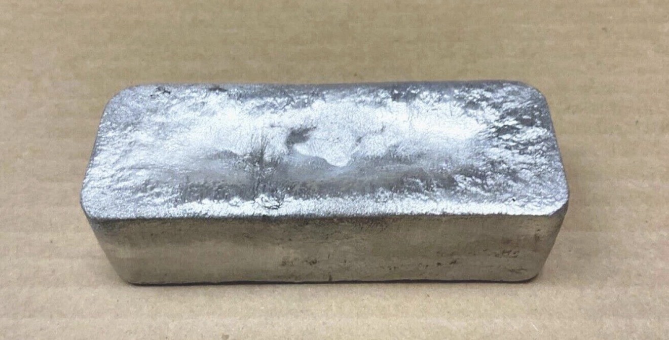 Aluminum Ingot Bar 1 Lb. 5oz. Pure