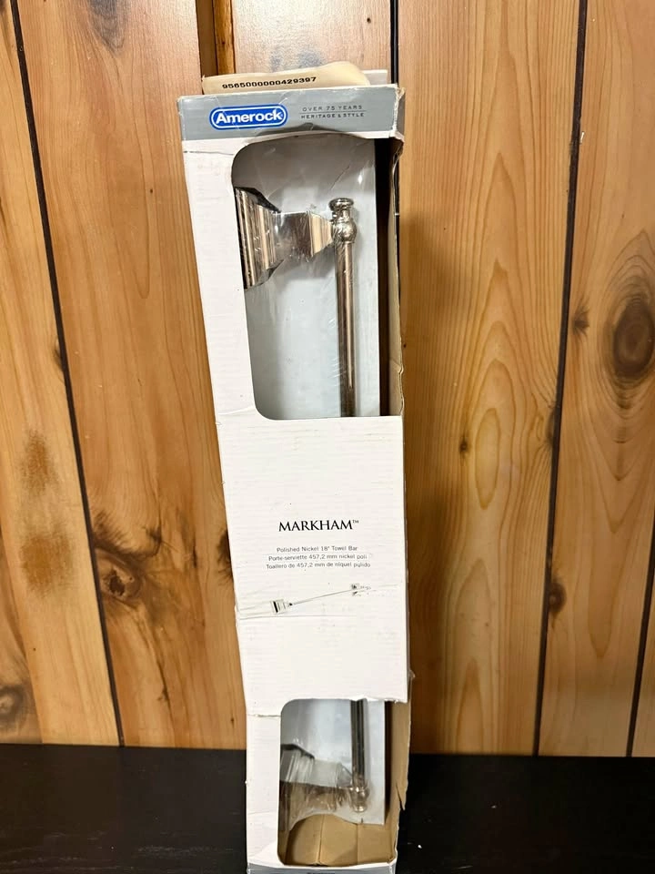 Amerock Markham 18” Towel Bar – Polished Nickel – NEW
