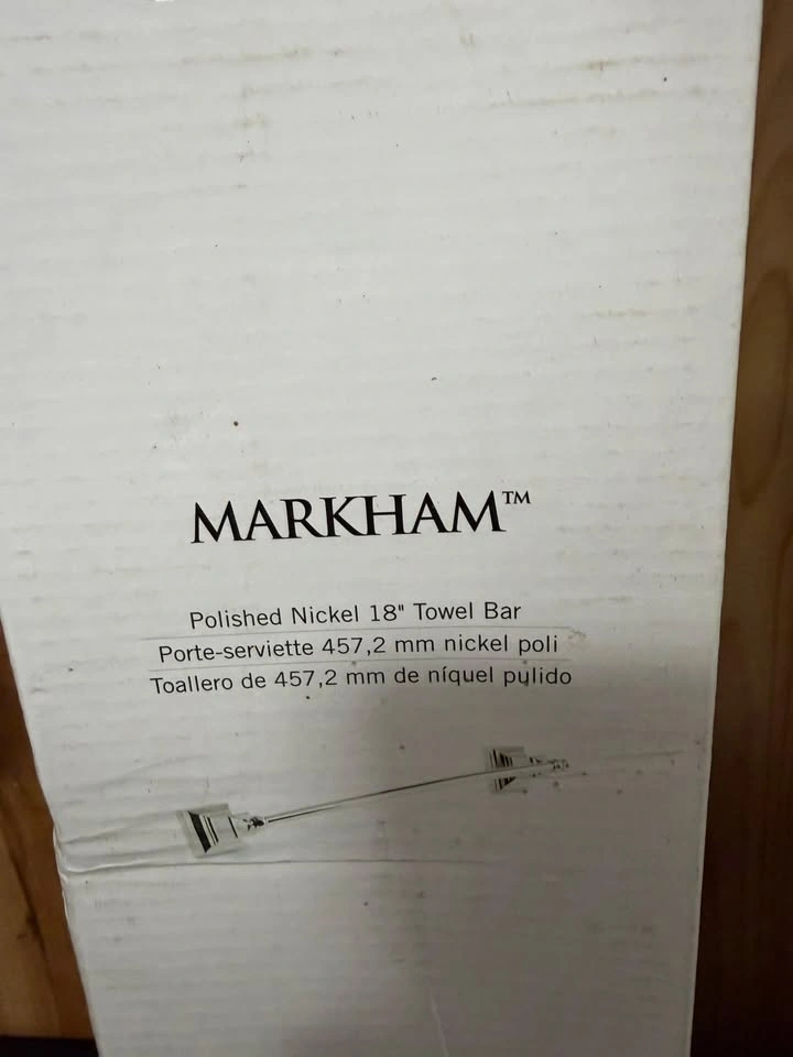 Amerock Markham 18” Towel Bar – Polished Nickel – NEW - photo 2