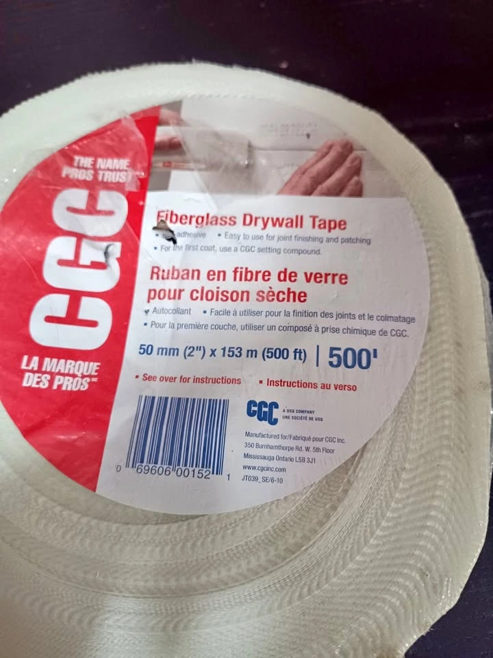 Fiberglass Drywall Tape 500ft – $10