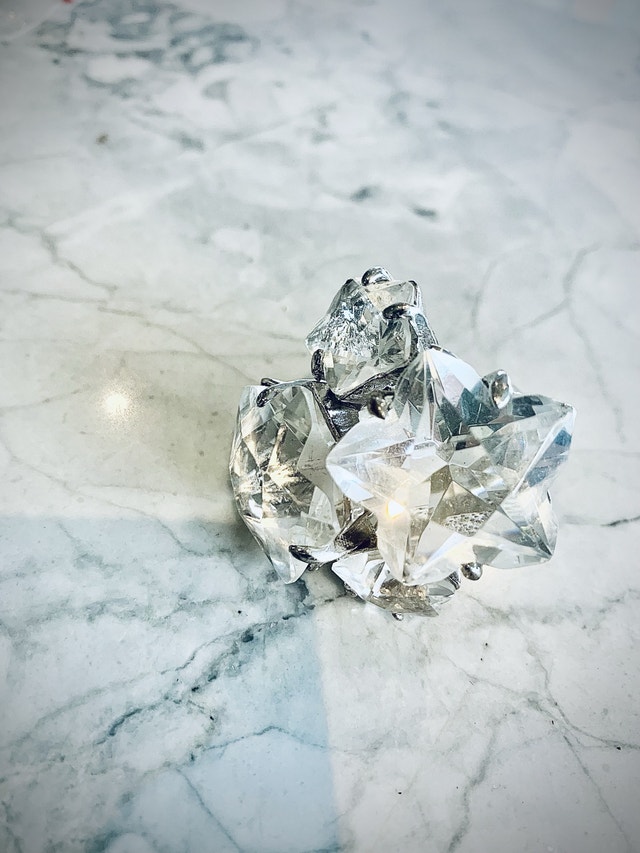 Cocktail ring crystal stars XXL Gems stainless steel - photo 5
