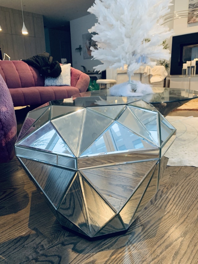 Mirrored Diamond Coffee Table / Bedside Table - Glam - photo 2