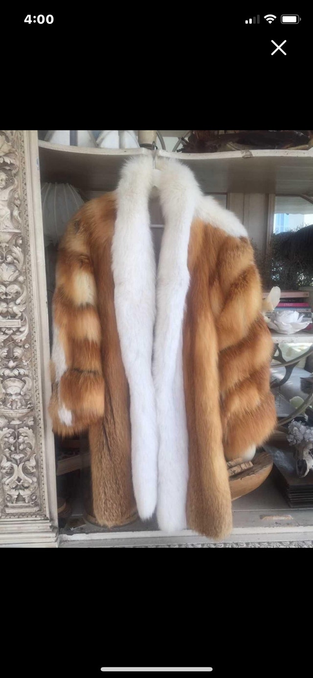 Real Red Fox Fur Designer Coat