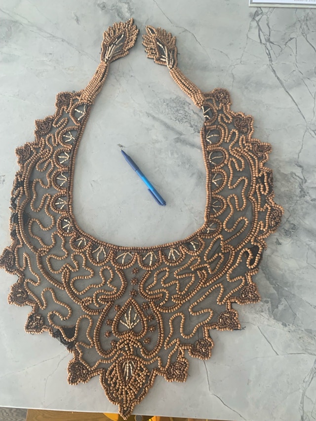 Large Boho Wooden Bib Necklace - photo 2