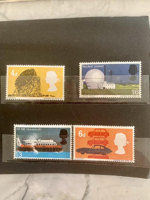 British E-Type Jaguar Technology Series Collector Stamps