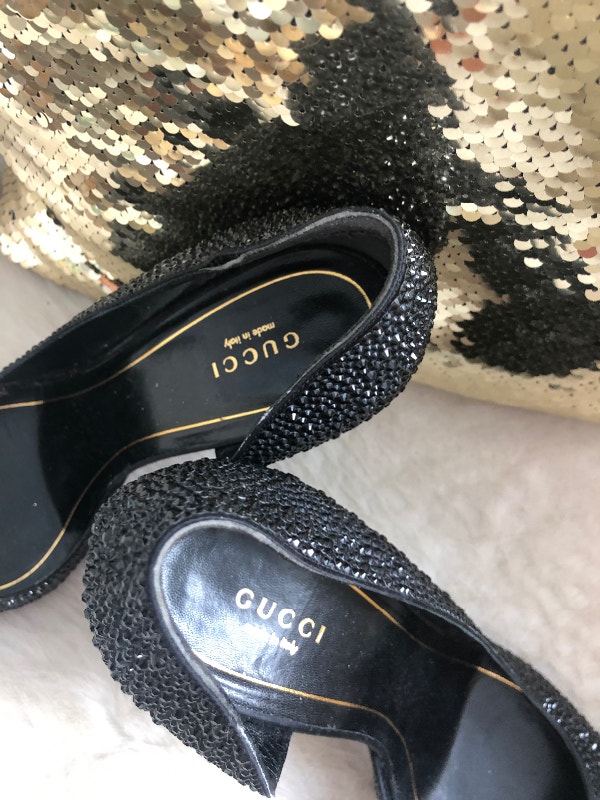 GUCCI Authentic Stiletto heels swarovski gem high heels New - photo 3